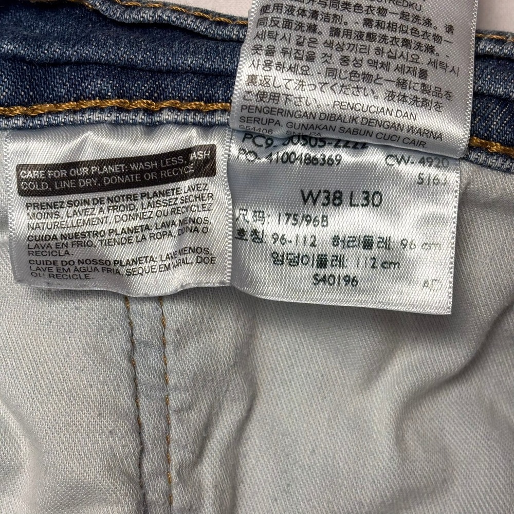 Levi's 505 Regular Fit Jeans Mens 38x30 Blue Straight Leg Denim Pants - Picture 5 of 8